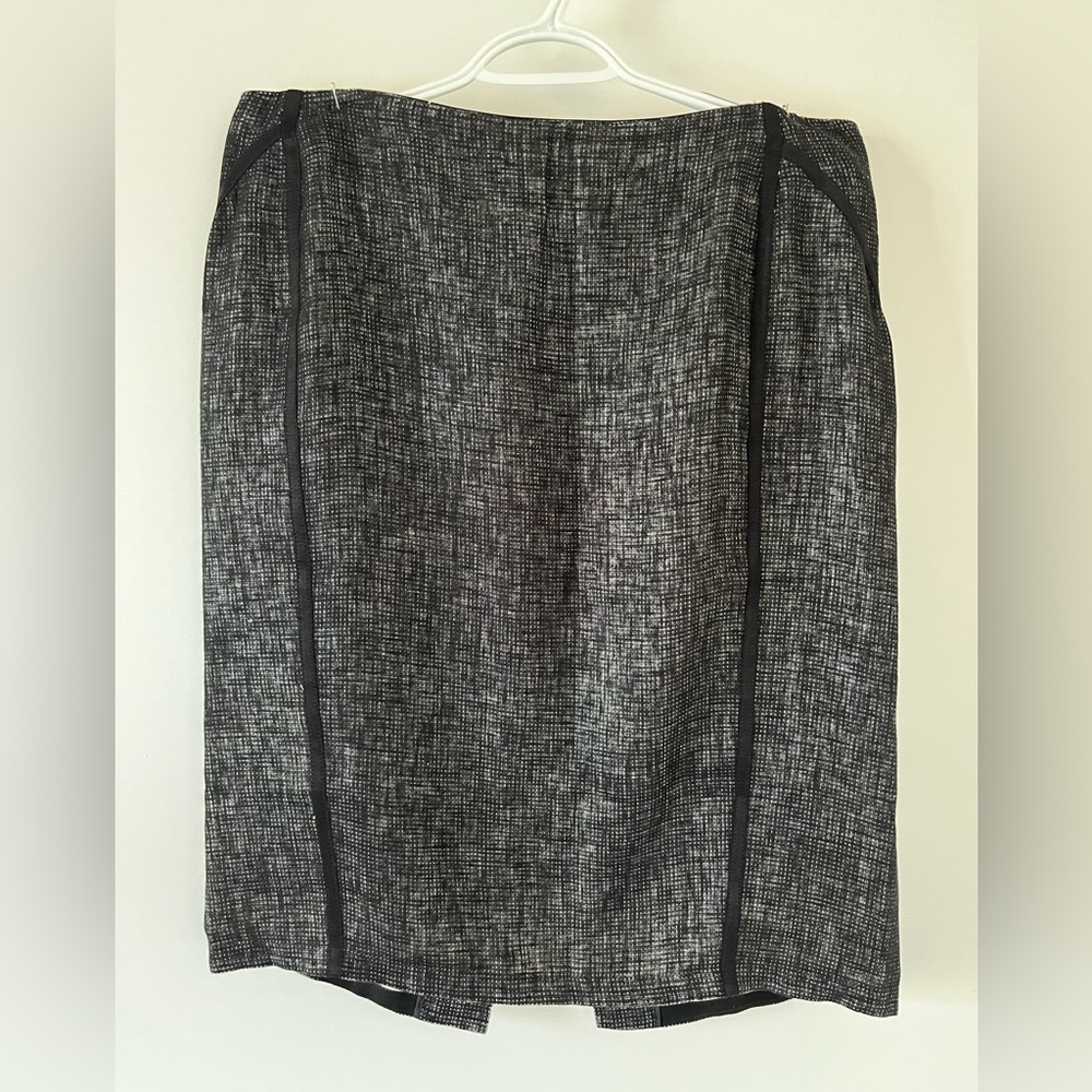 Lafayette 148 New York Charcoal Pencil Skirt - Linen - Lightweight